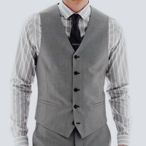 JF J Ferrar Slim Fit Vest Gray